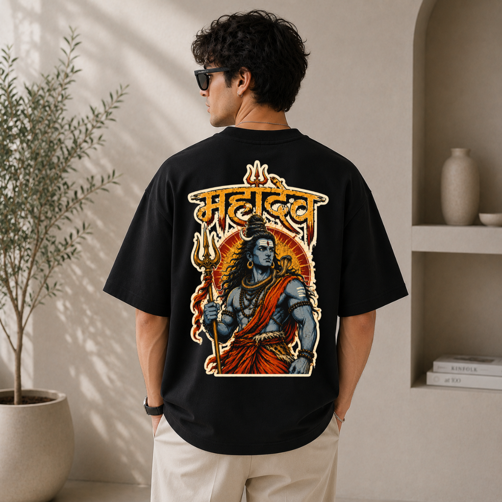 Mahadev Oversized T-Shirt | Powerful Lord Shiva Graphic Tee