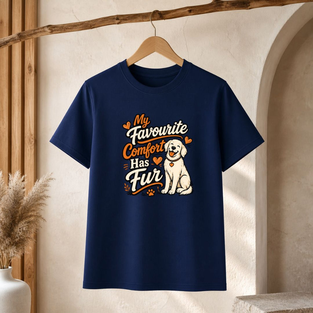 My Favorite Comfort Has Fur T-Shirt | Cute Dog Lover Unisex Tee