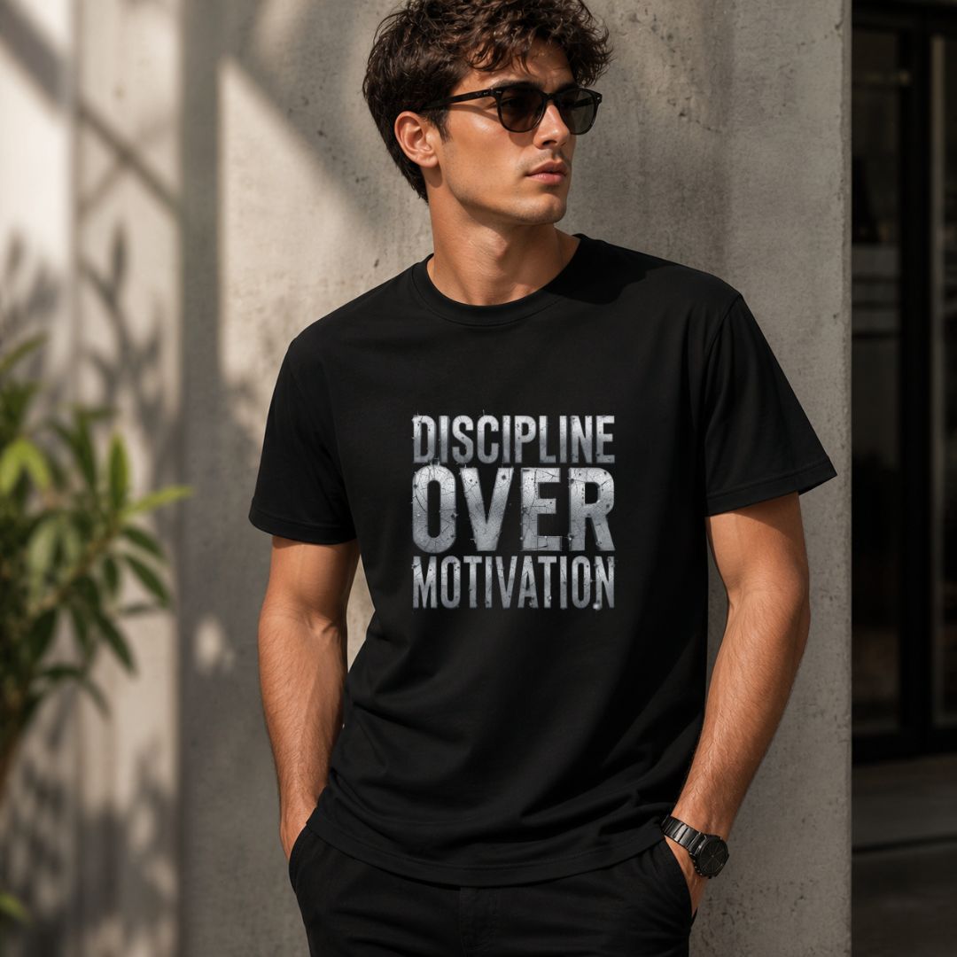 Discipline Over Motivation Regular Gym T-Shirt