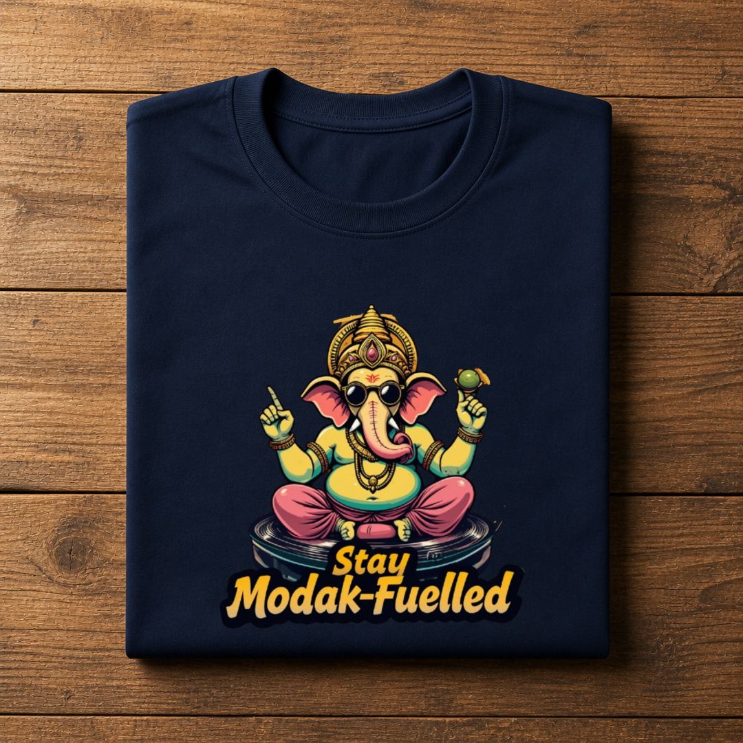 Funny Ganpati T-Shirt – Stay Modak-Fuelled Graphic