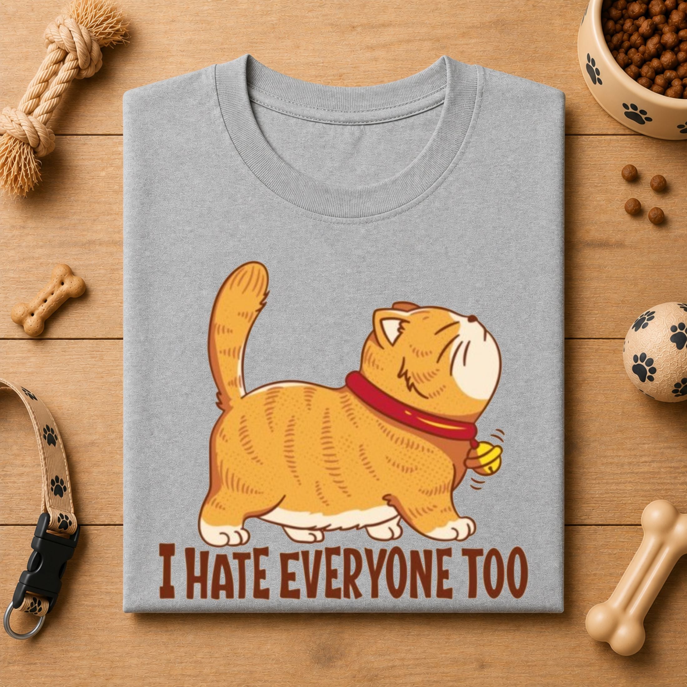 I Hate Everyone Too Cat T-Shirt | Funny Introvert Cat Tee