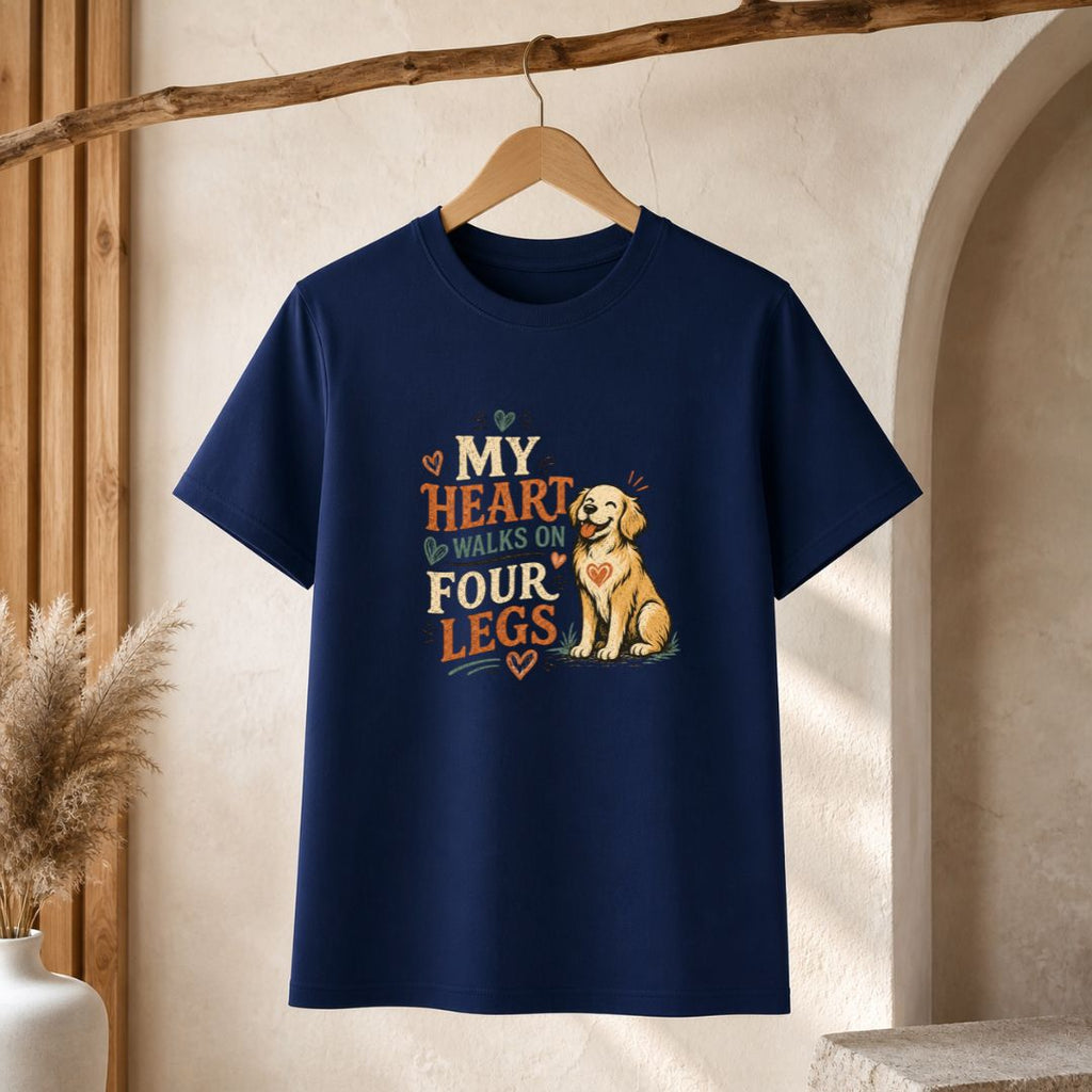 My Heart Walks On Four Legs T-Shirt | Dog Lover Graphic Tee