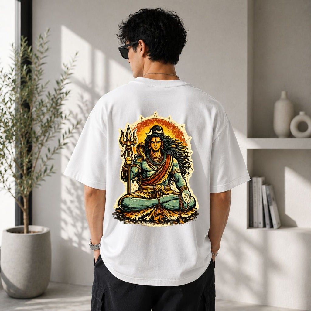 Mahadev Vintage Art Unisex Oversized T-Shirt