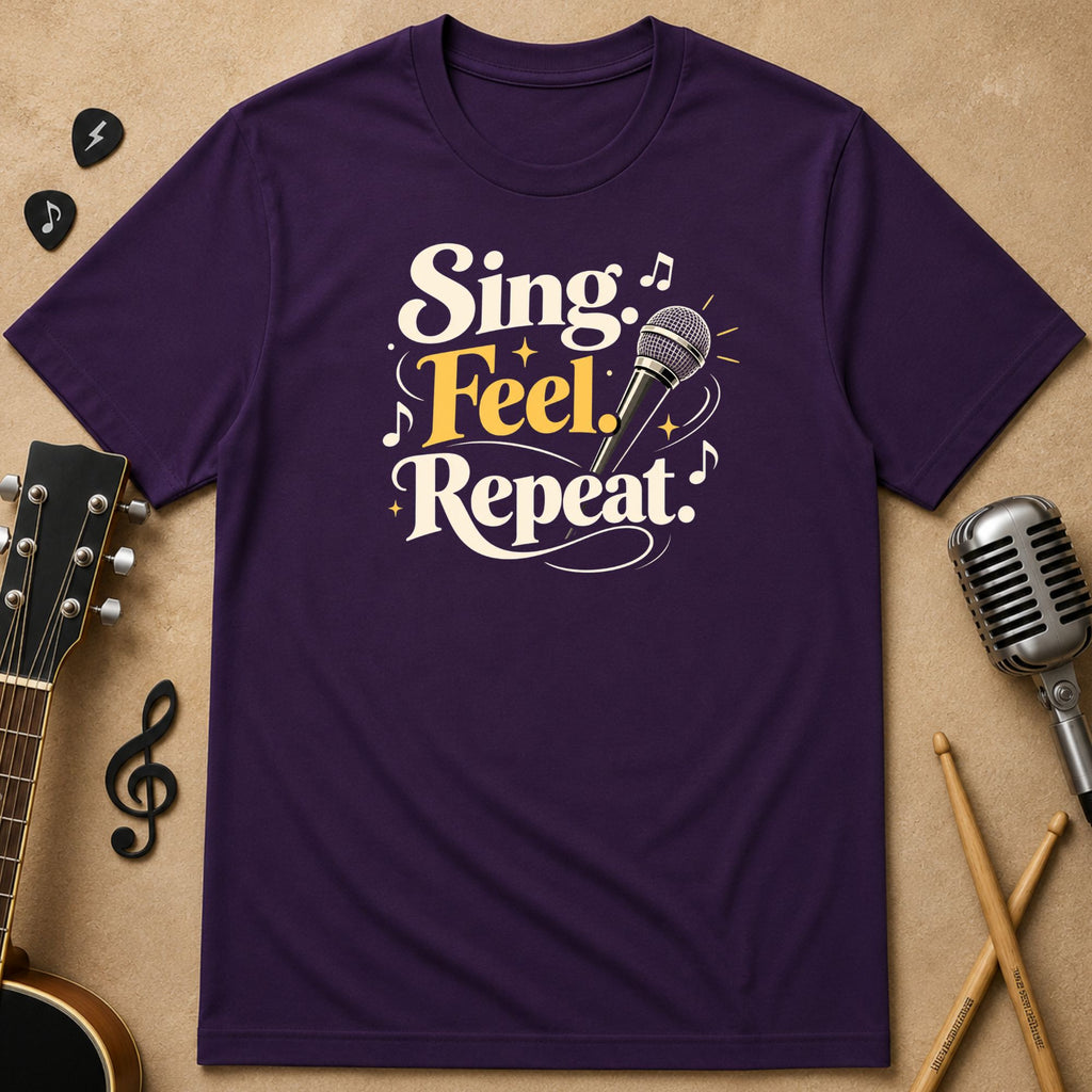Sing. Feel. Repeat. Unisex Music Tee