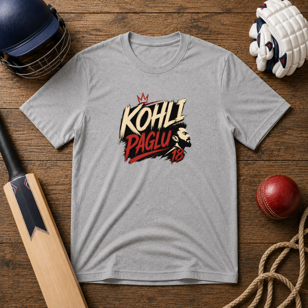 Kohli Paglu 18 Unisex T-Shirt | Cricket Fan Graphic Tee