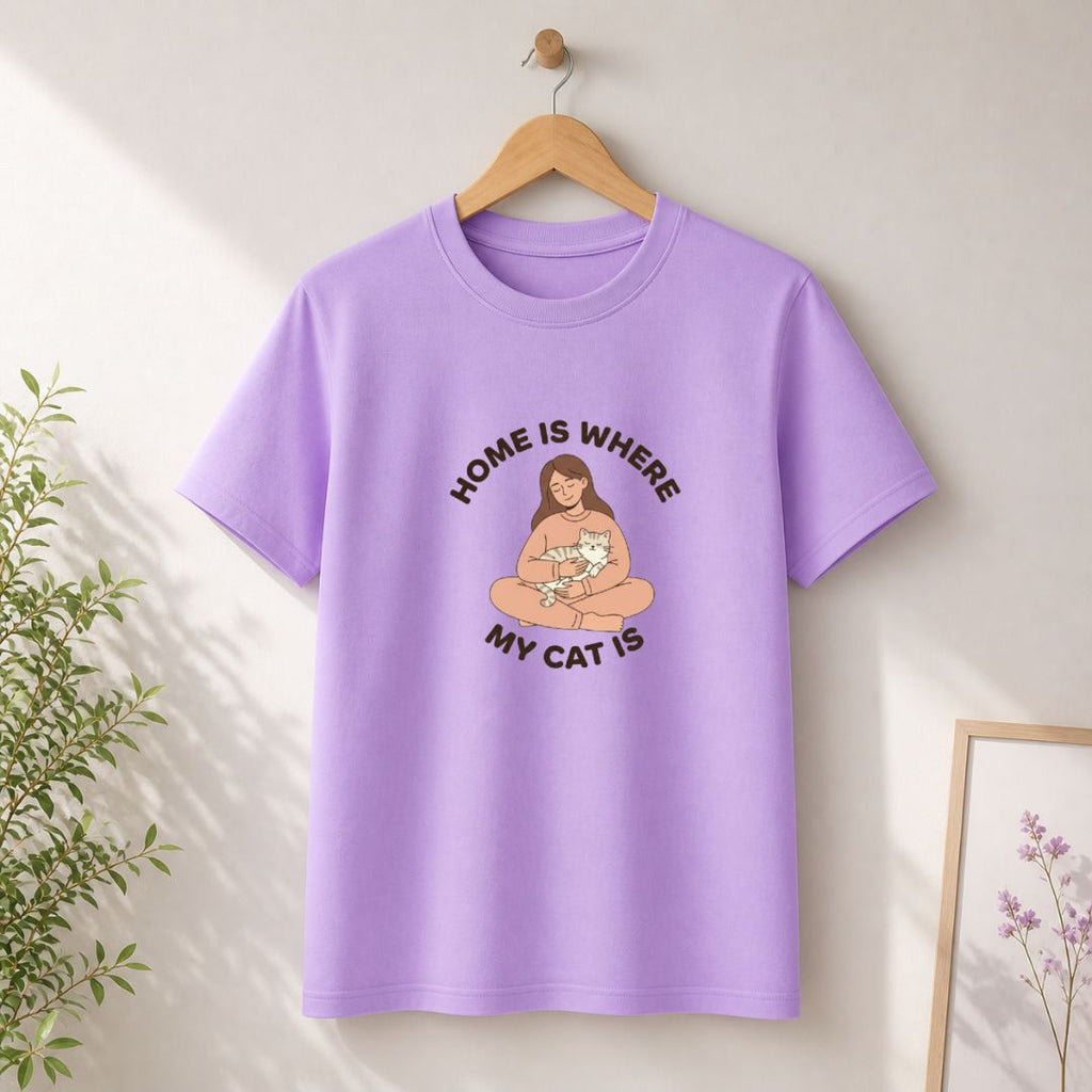 Home Is Where My Cat Is T-Shirt | Cat Mom Graphic Tee