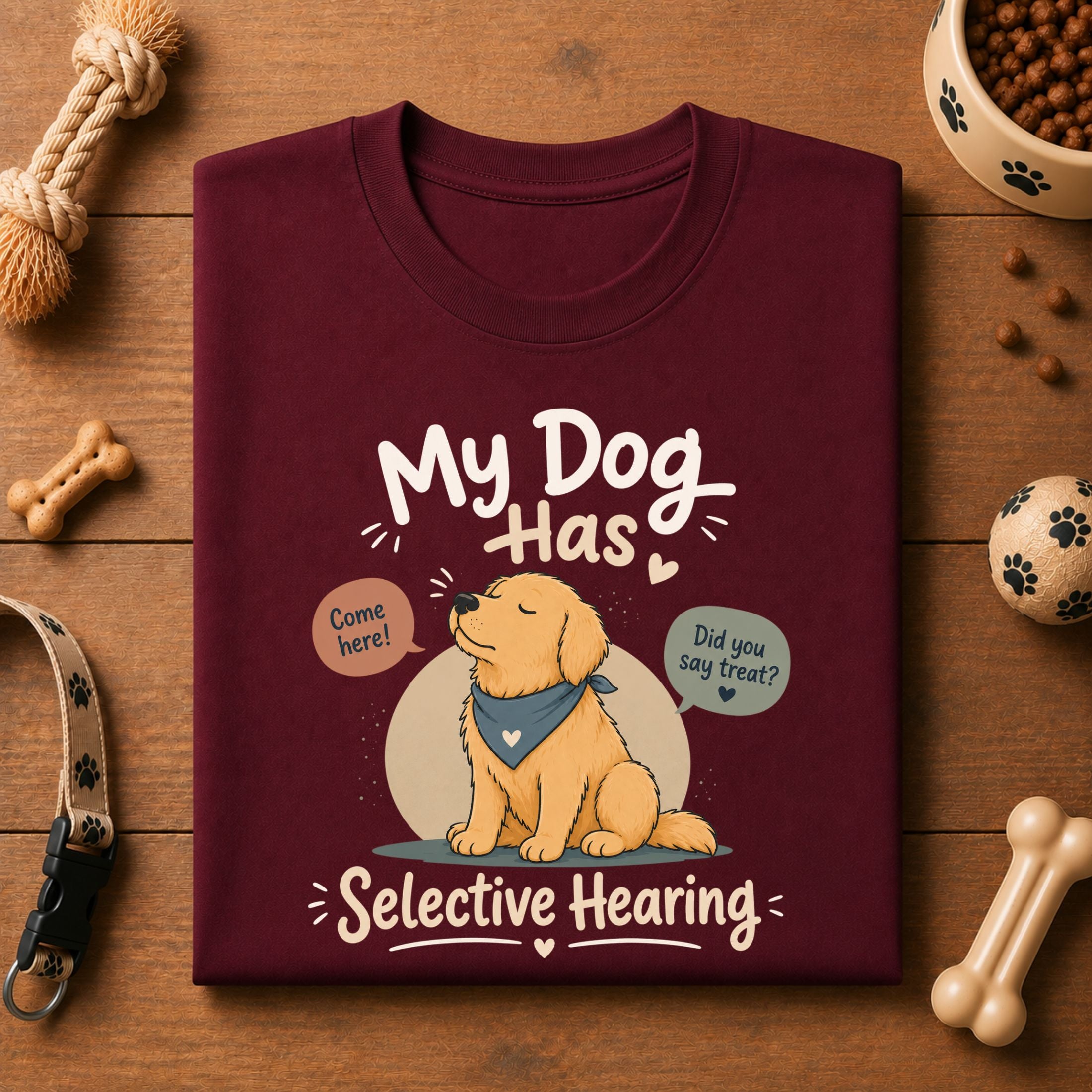 My Dog Has Selective Hearing | Unisex T-Shirt