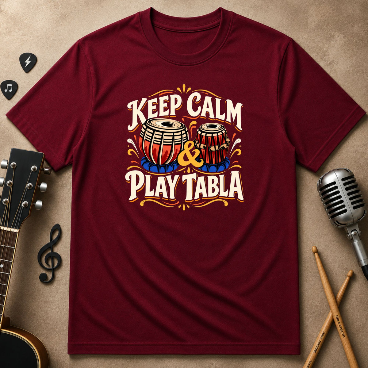 Keep Calm & Play Tabla | Unisex T-Shirt