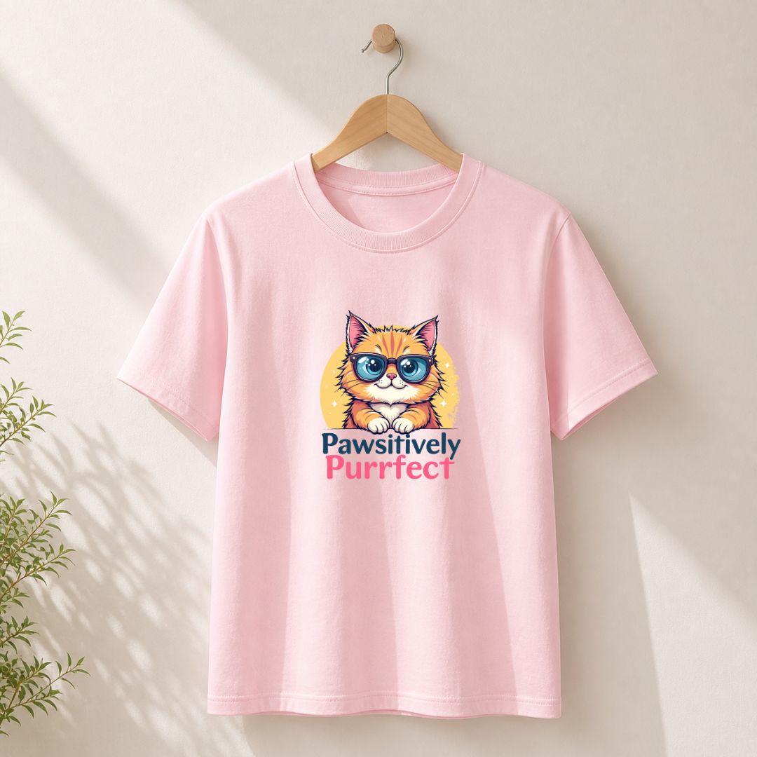 Pawsitively Purrfect Cat T-Shirt | Cute Cat Lover Tee