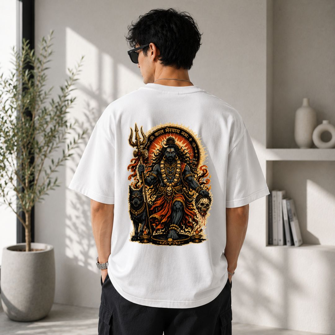 Kaal Bhairav Oversized Unisex T-Shirt | Powerful Hindu Graphic Tee