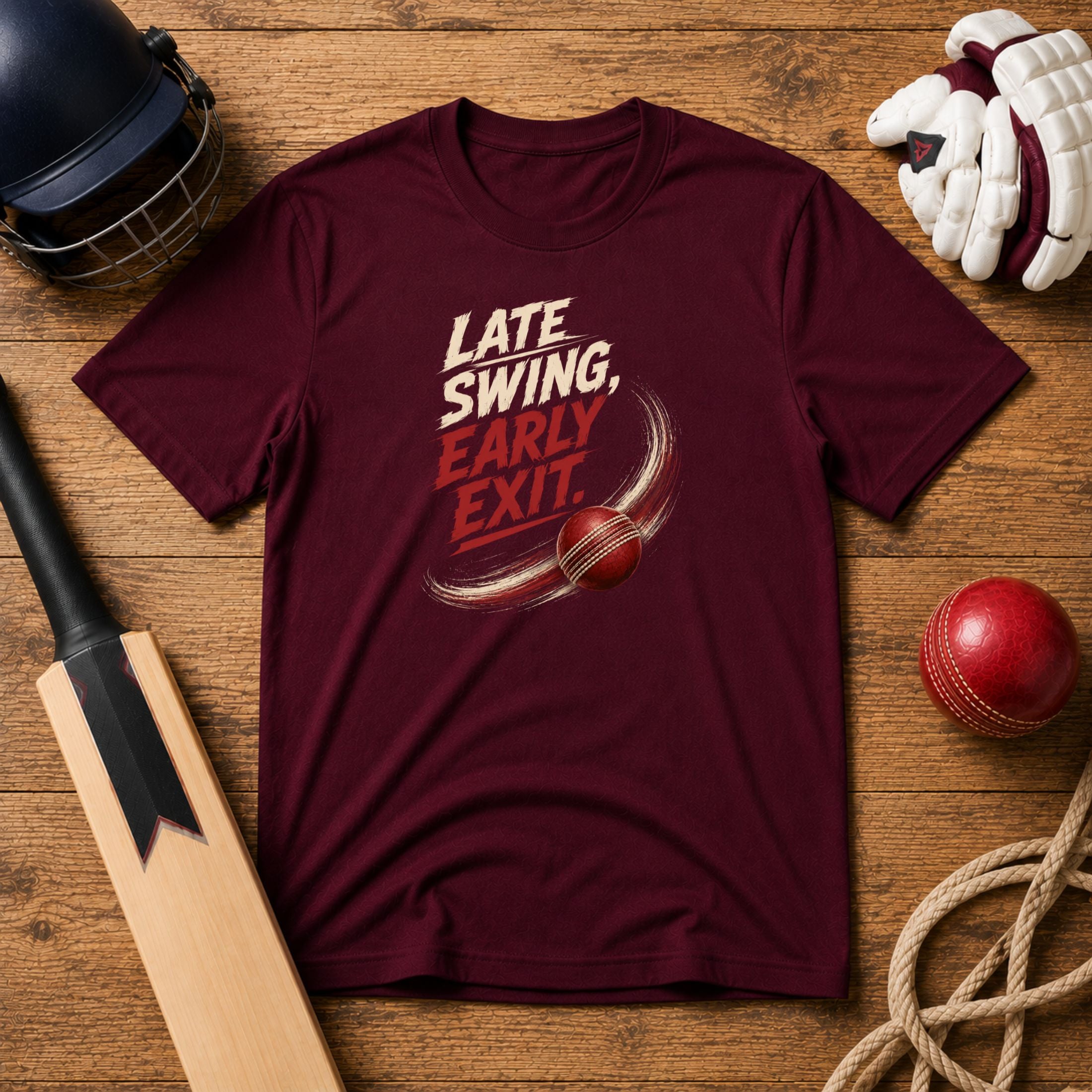 Late Swing Early Exit Unisex T-Shirt | Cricket Bowling Tee