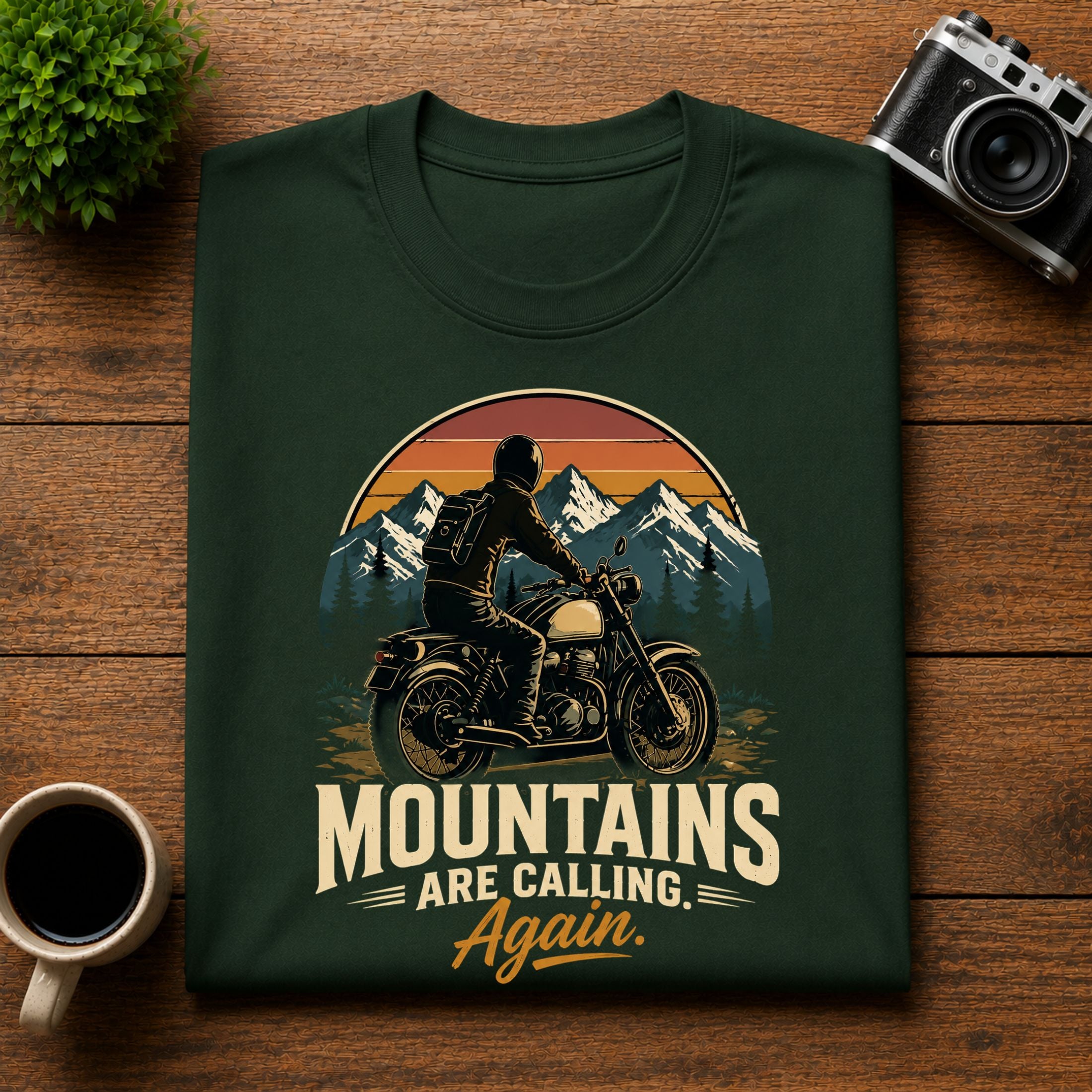 Mountains Are Calling Again Biker Unisex Tee