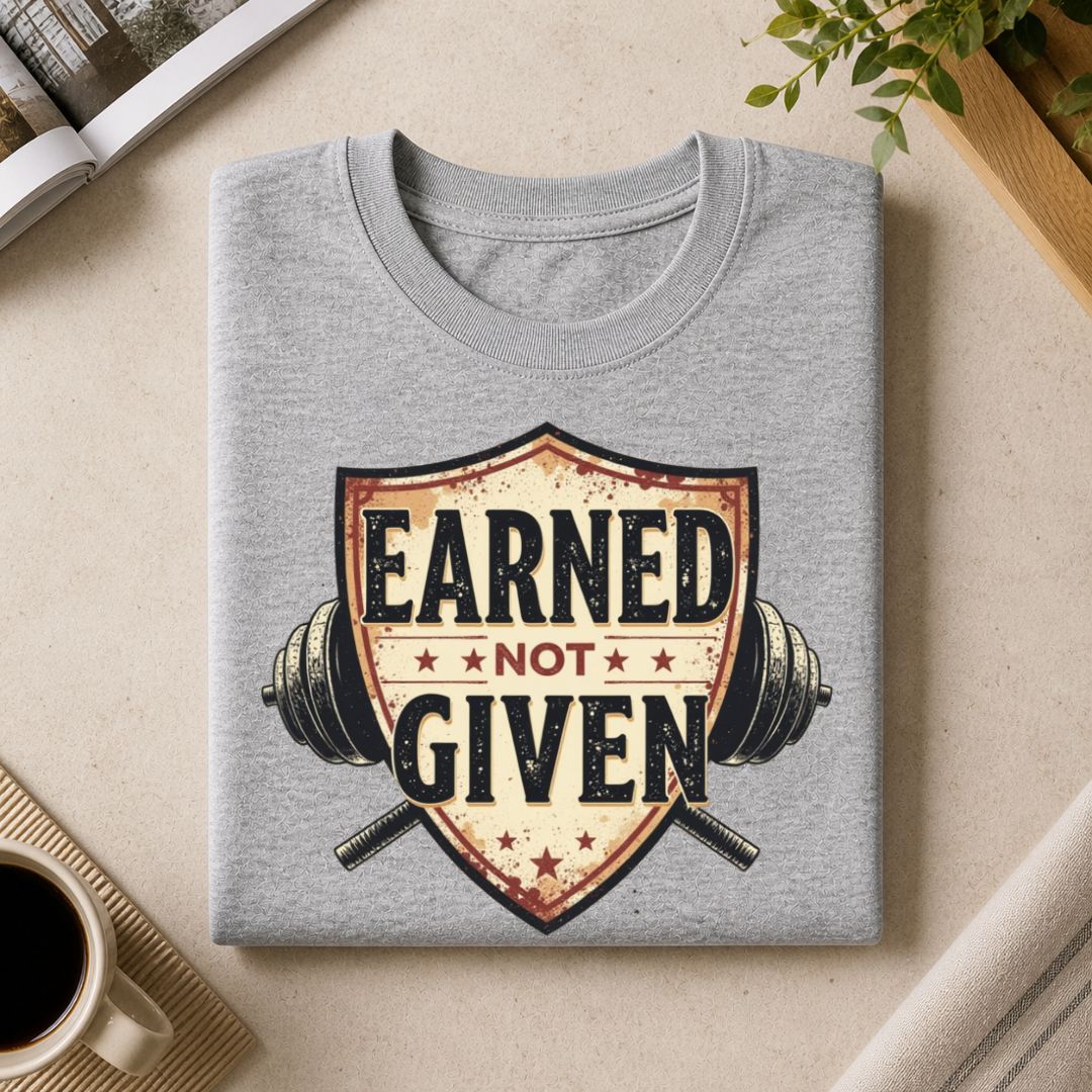 Earned Not Given Regular Gym T-Shirt