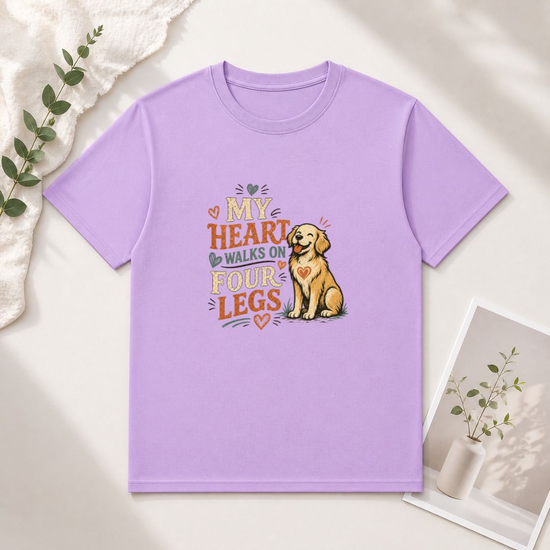 My Heart Walks On Four Legs T-Shirt | Dog Lover Graphic Tee