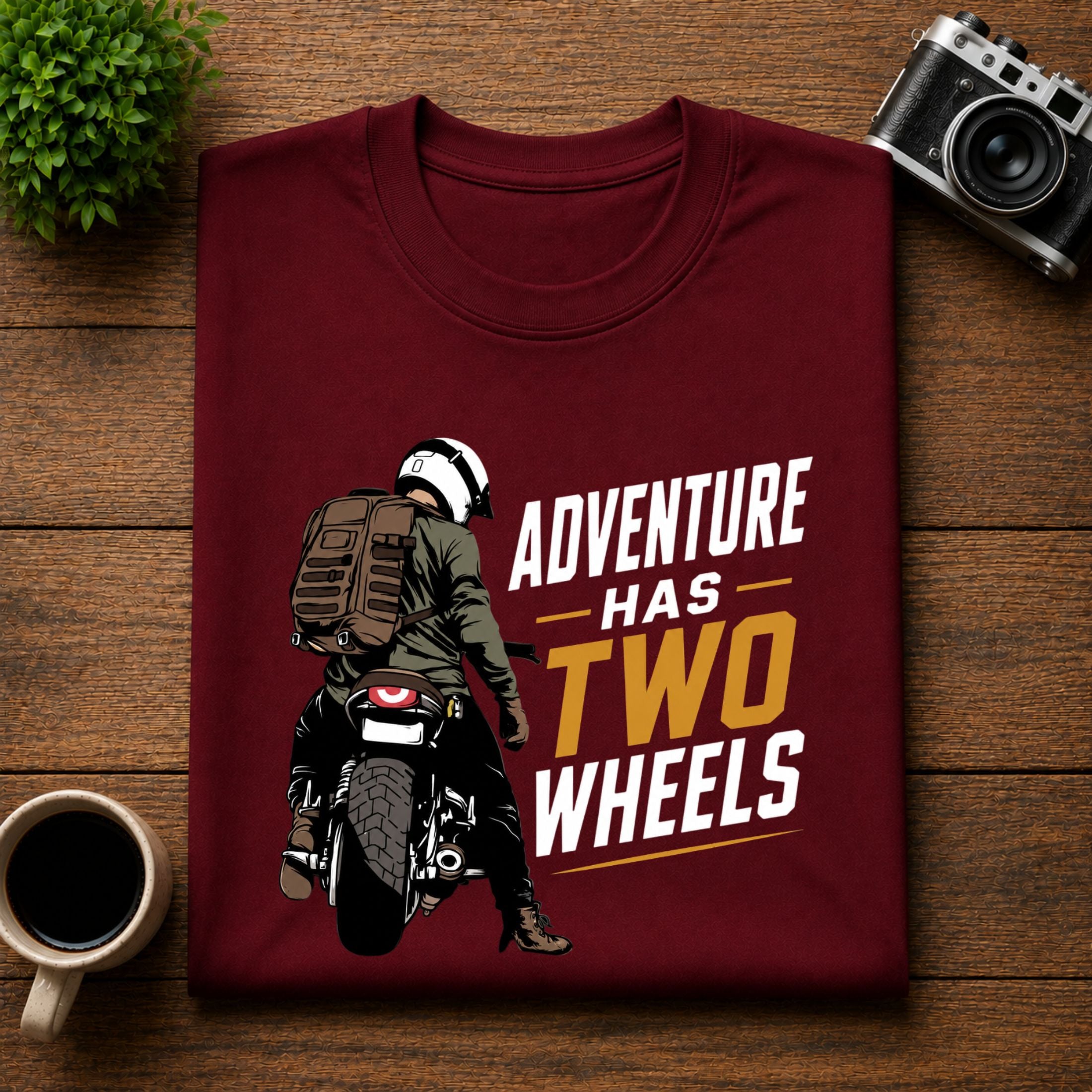 Adventure Has Two Wheels Biker Unisex Tee