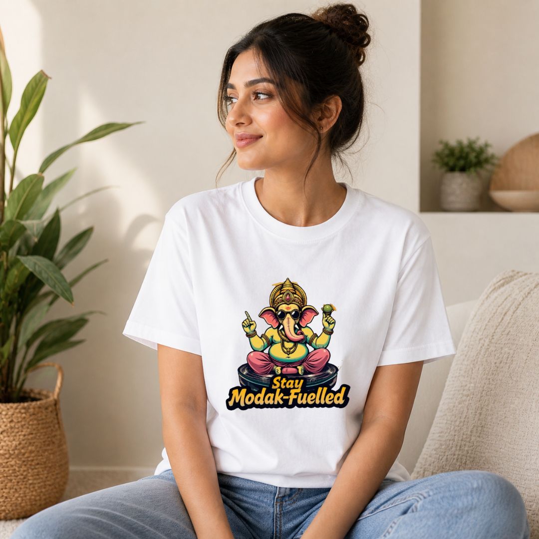 Funny Ganpati T-Shirt – Stay Modak-Fuelled Graphic