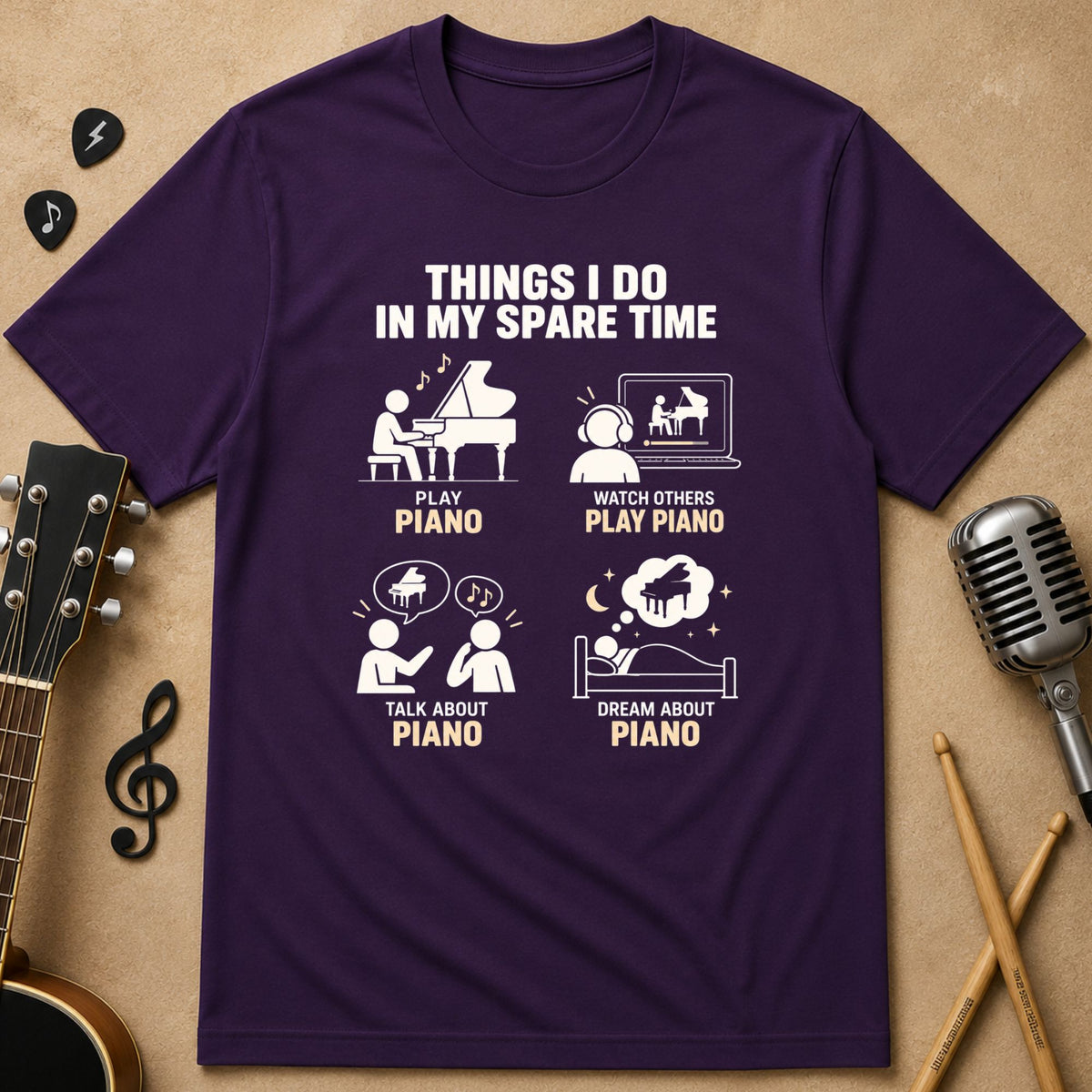 Things I Do in My Spare Time | Piano Unisex T-Shirt