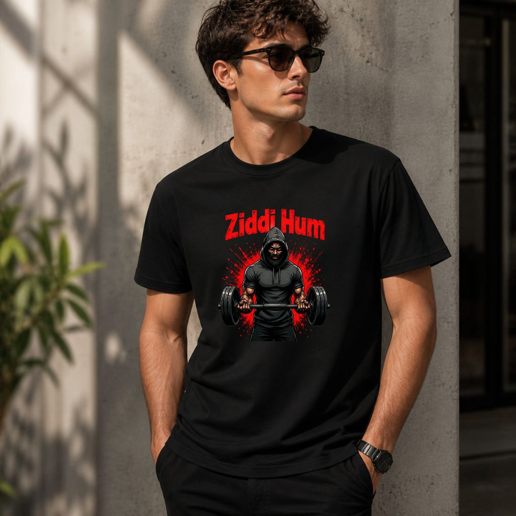Ziddi Hum Gym T-Shirt | Hindi Fitness Motivation Shirt