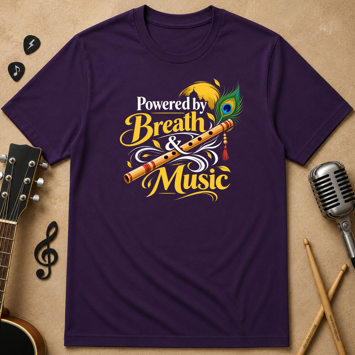 Powered by Breath & Music | Flute Unisex T-Shirt