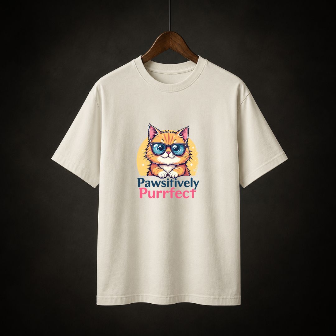 Pawsitively Purrfect Cat T-Shirt | Cute Cat Lover Tee