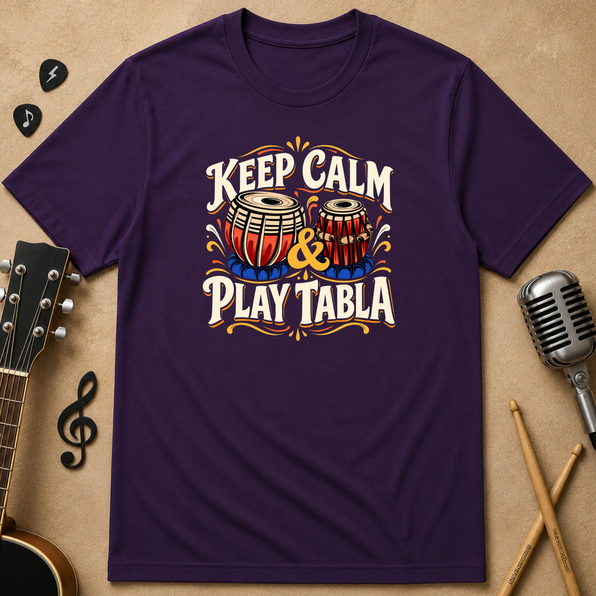 Keep Calm & Play Tabla | Unisex T-Shirt