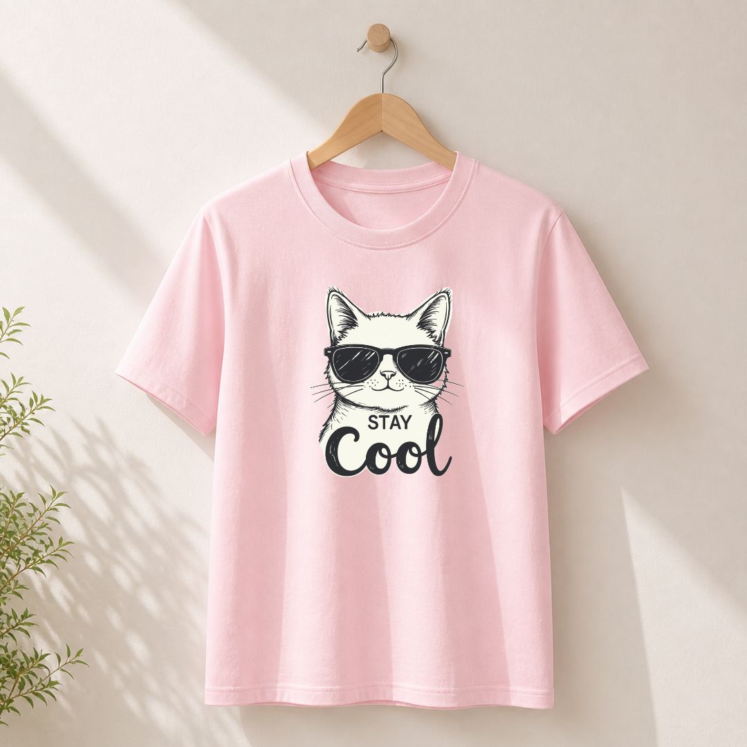 Stay Cool Cat T-Shirt | Funny Cat Lover Graphic Tee